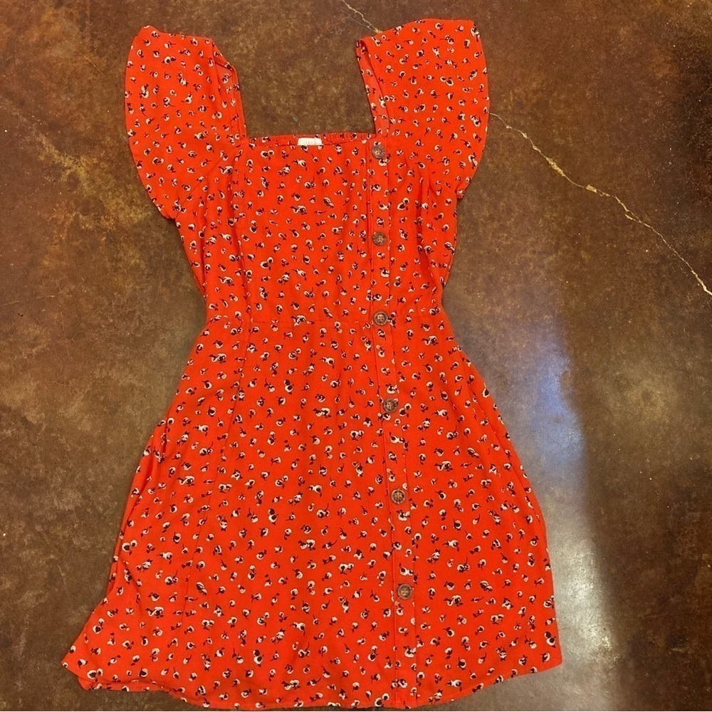 Ladies Sienna Sky Red Floral Mini Dress